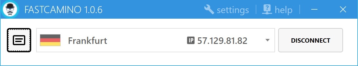 Connected to FastCamino VPN