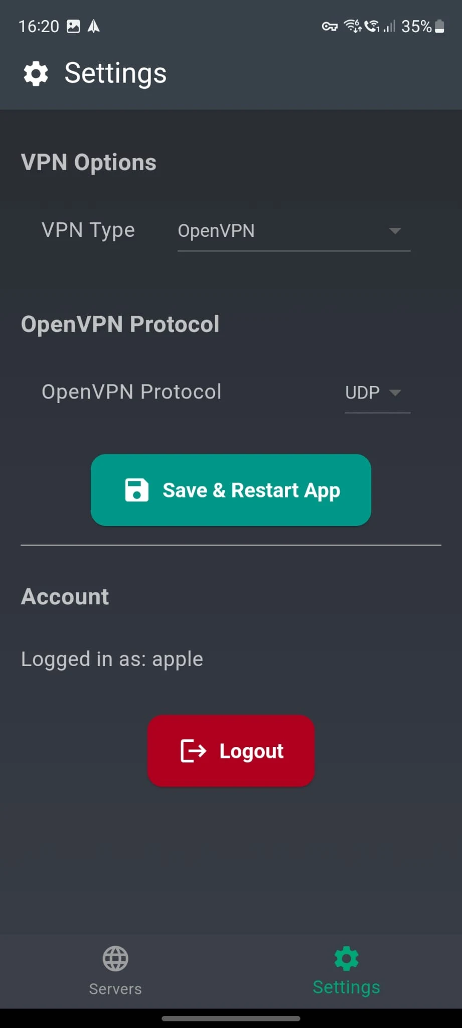 FastCamino App Settings